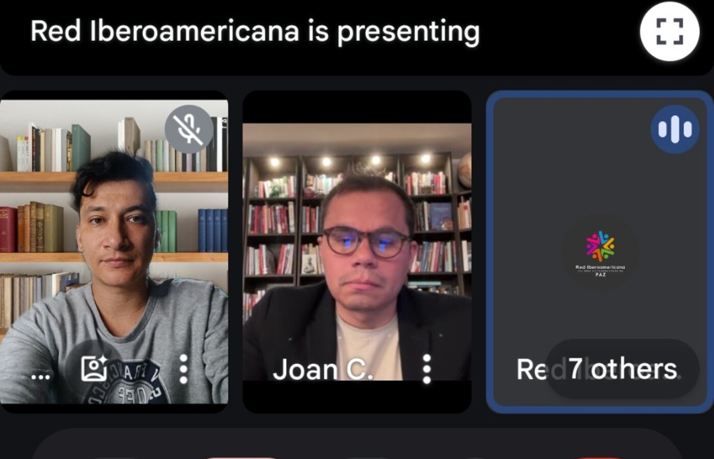 Sesión virtual de Idear para Transformar con Joan Camilo López y Andy Gudman